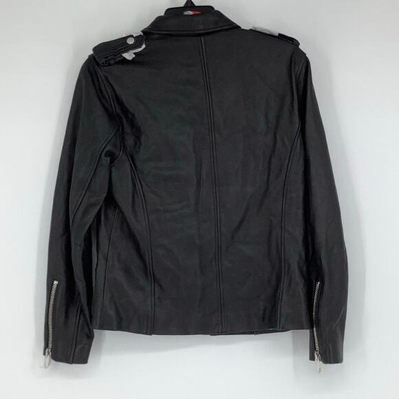 Chaser Sz S Black Lamb Leather Motorcycle Biker Jacket Asymmetrical Zip HR1-6 - Picture 5 of 9